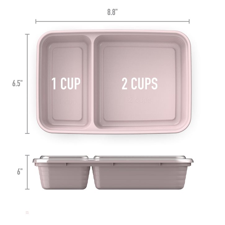 Pink Bentgo Prep 2-Compartment Adults Meal Prep Containers USA | 038241LFM