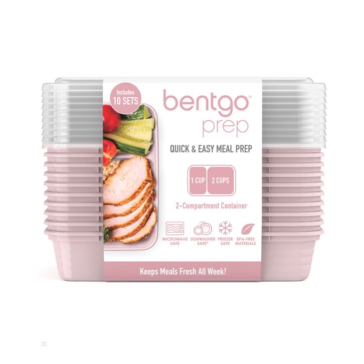 Pink Bentgo Prep 2-Compartment Adults Meal Prep Containers USA | 038241LFM