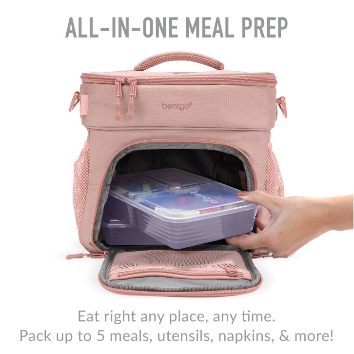 Pink Bentgo Prep Deluxe Bag & 60-Piece Set Adults Meal Prep Containers USA | 506891KTC