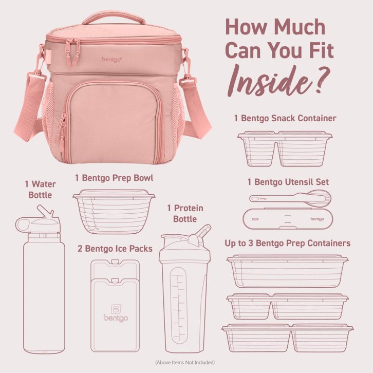 Pink Bentgo Prep Deluxe Multimeal Adults Lunch Bag USA | 431508WXF