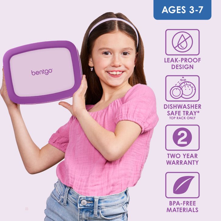 Purple Bentgo 2-Pack Kids' Lunch Box USA | 506173CRN