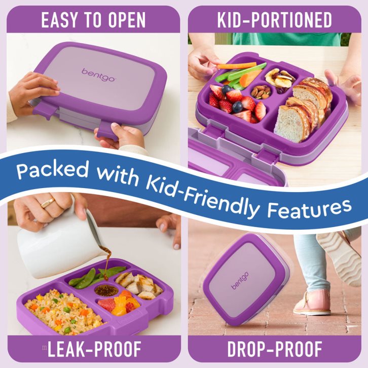 Purple Bentgo 2-Pack Kids' Lunch Box USA | 506173CRN