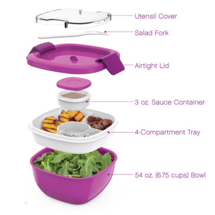 Purple Bentgo All-in-One Adults Salad Container USA | 408712SVE