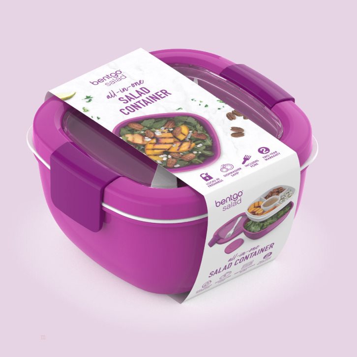 Purple Bentgo All-in-One Adults Salad Container USA | 408712SVE