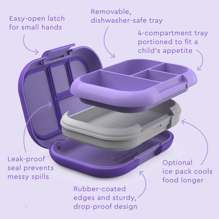 Purple Bentgo Chill (2-Pack) Kids' Lunch Box USA | 567081CBG