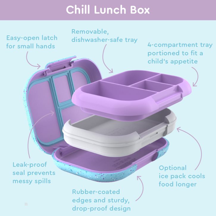 Purple Bentgo Chill Lunch Box & 2 Extra Trays with Lids Kids' Lunch Box USA | 253978TRI