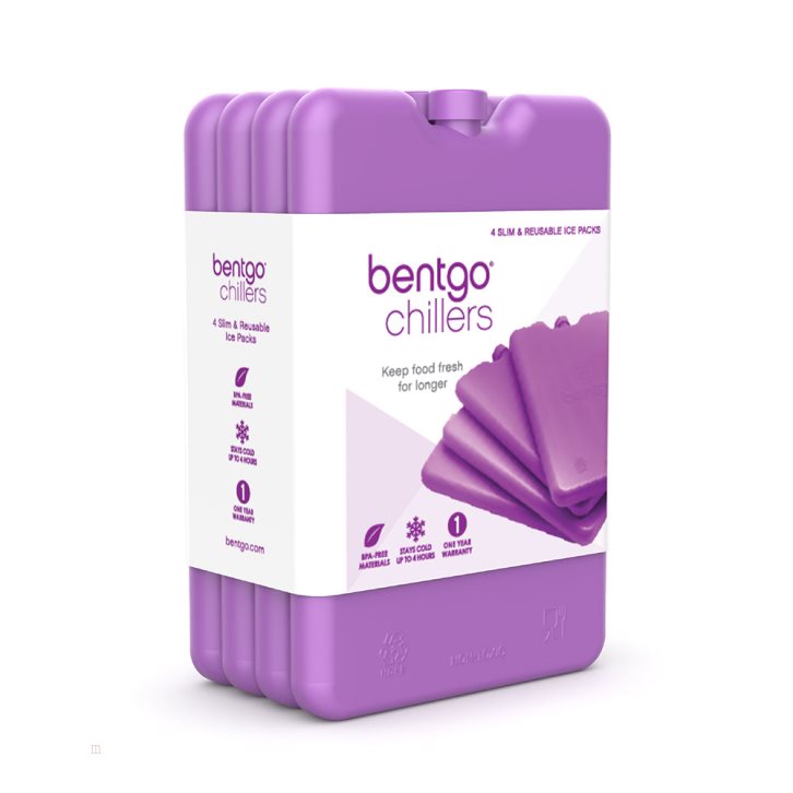 Purple Bentgo Chillers Reusable (4-Pack) Adults Ice Packs USA | 308914DAS