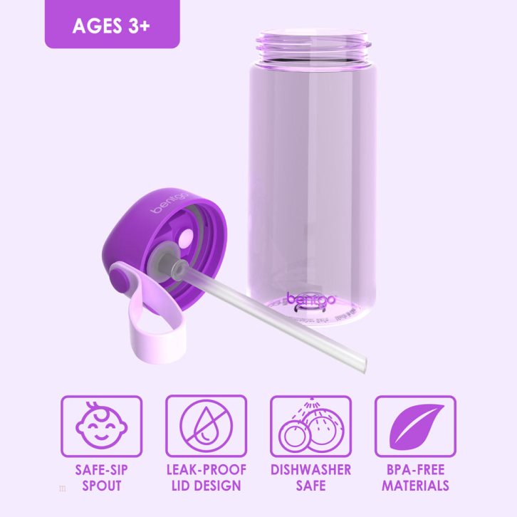 Purple Bentgo Kids' Water Bottle USA | 506279PWN