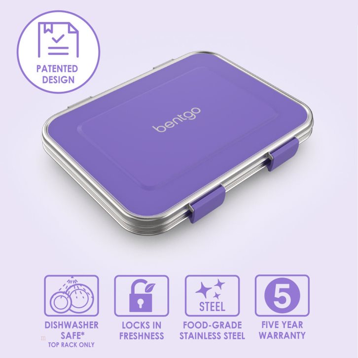 Purple Bentgo Lunch Box Kids' Stainless Steel USA | 569802RTS