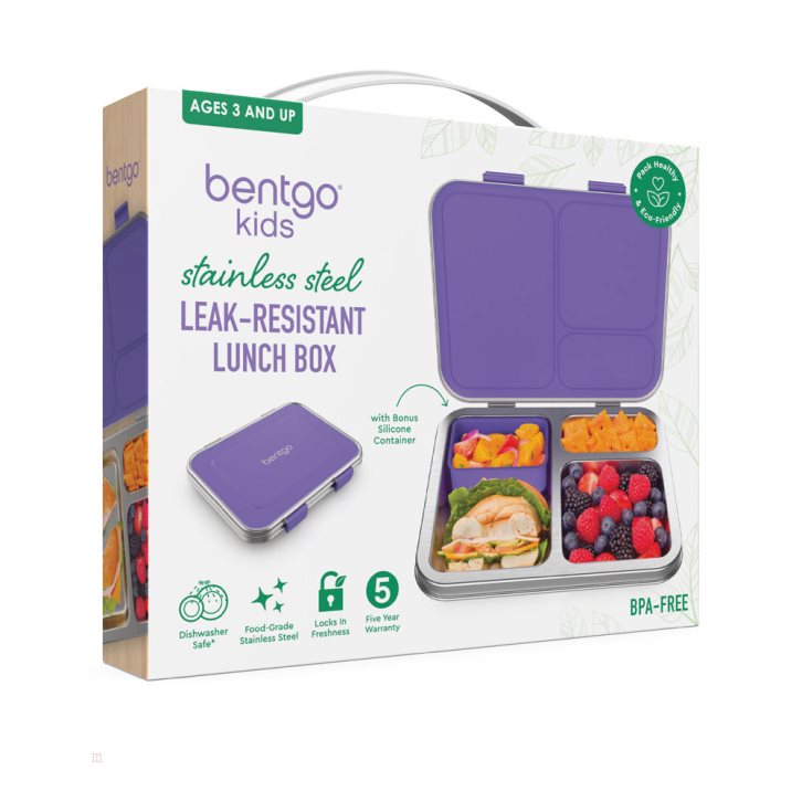 Purple Bentgo Lunch Box Kids' Stainless Steel USA | 569802RTS