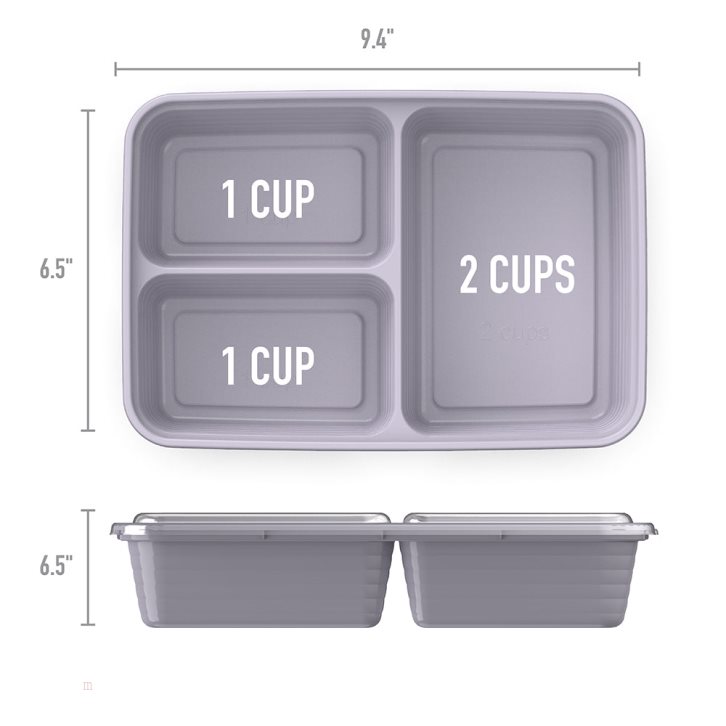 Purple Bentgo Prep 3-Compartment Adults Meal Prep Containers USA | 403851AXI