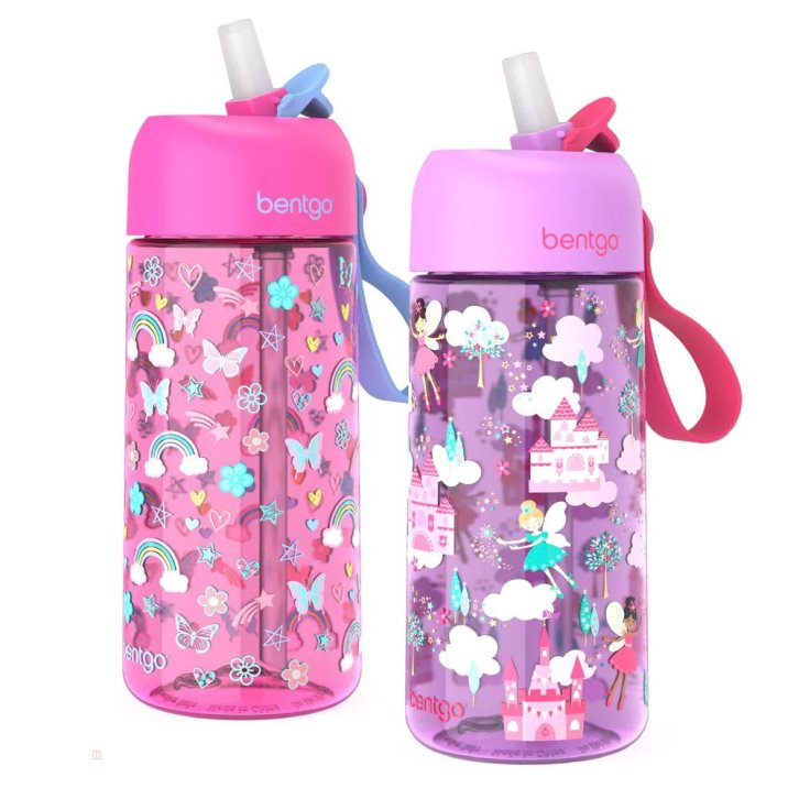 Rainbows Butterflies/Fairies Bentgo Prints (2-Pack) Kids\' Water Bottle USA | 920651UJI