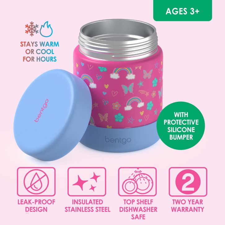 Rainbows & Butterflies Bentgo Food Jar Kids' Stainless Steel USA | 635472HTZ