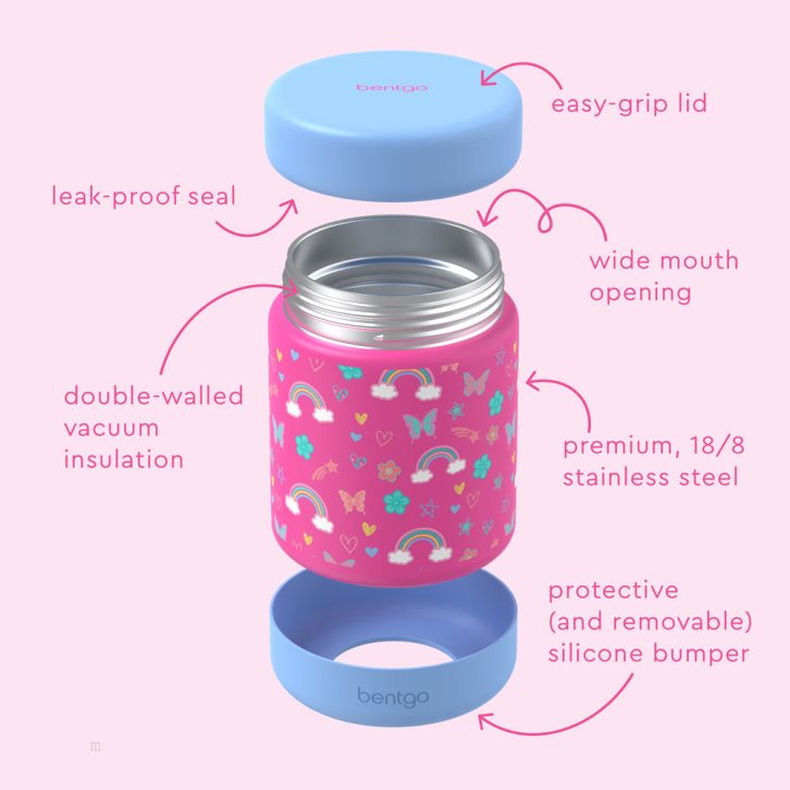 Rainbows & Butterflies Bentgo Food Jar Kids' Stainless Steel USA | 635472HTZ