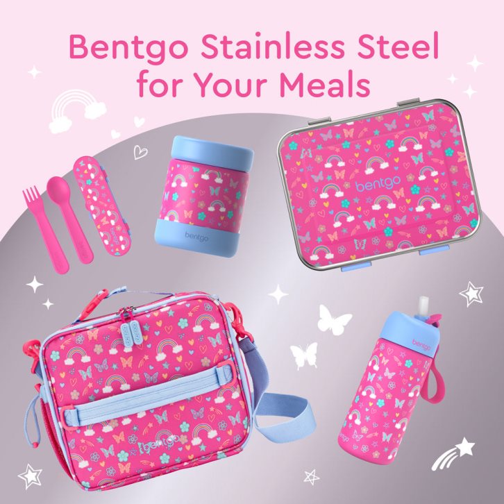 Rainbows & Butterflies Bentgo Food Jar Kids' Stainless Steel USA | 635472HTZ