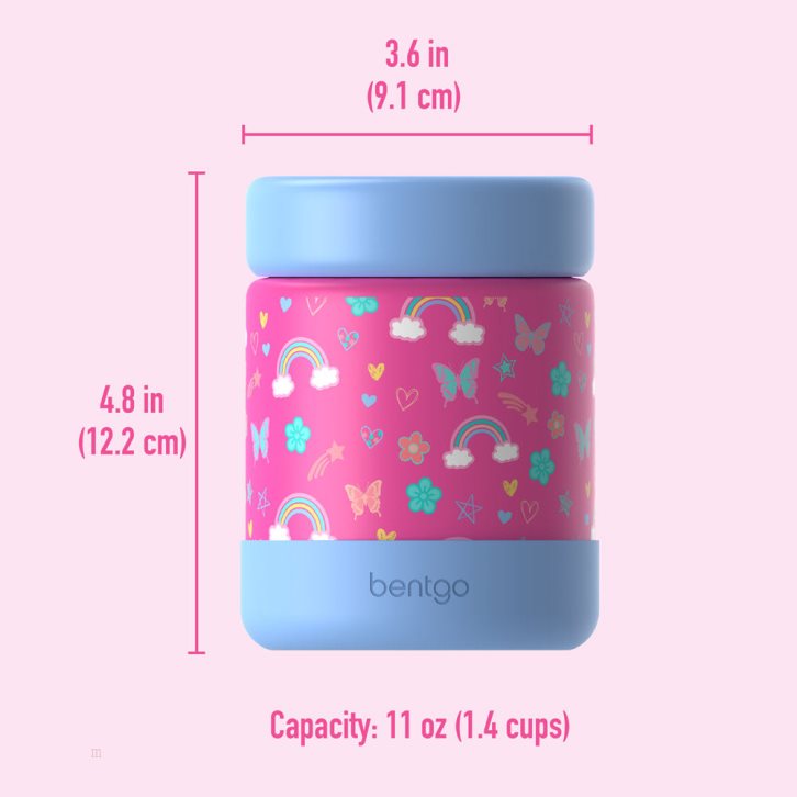 Rainbows & Butterflies Bentgo Food Jar Kids' Stainless Steel USA | 635472HTZ