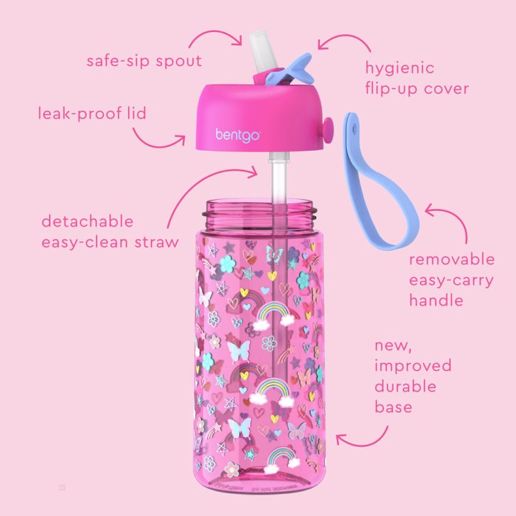 Rainbows & Butterflies Bentgo Kids' Water Bottle USA | 809645LZG