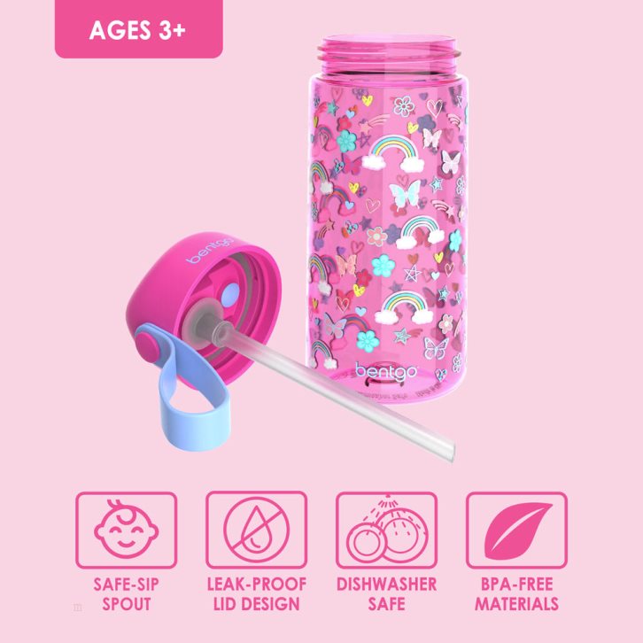 Rainbows & Butterflies Bentgo Kids' Water Bottle USA | 809645LZG