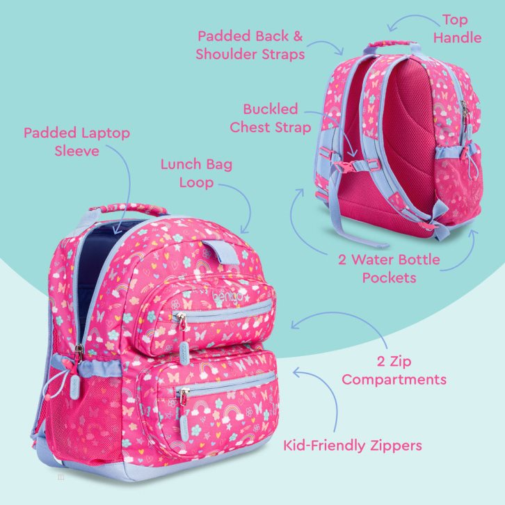 Rainbows & Butterflies Bentgo Prints Kids' Backpack USA | 846107YFM