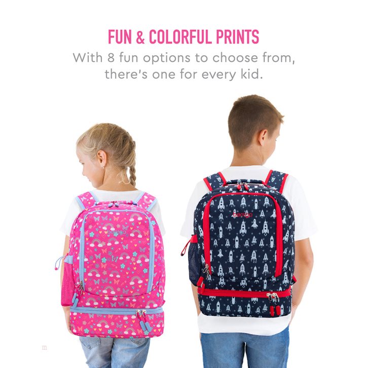 Rainbows & Butterflies Bentgo Prints Lunch Bag Kids' 2-in-1 Backpack USA | 865190MVU