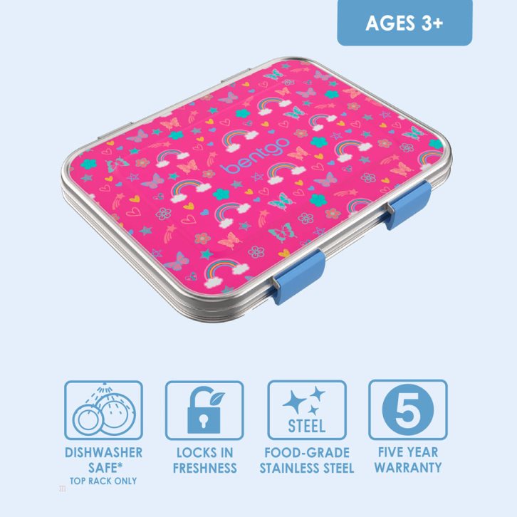 Rainbows & Butterflies Bentgo Prints Lunch Box Kids' Stainless Steel USA | 975046VTQ