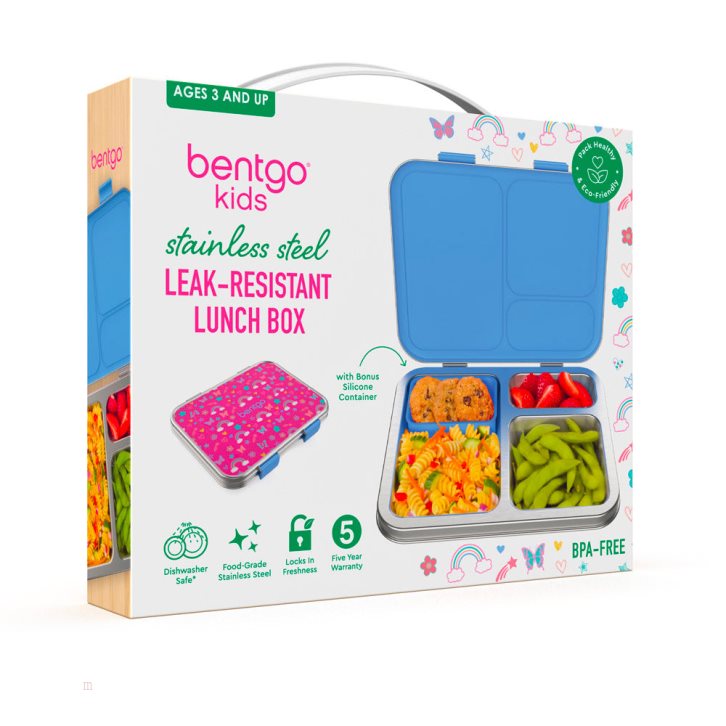 Rainbows & Butterflies Bentgo Prints Lunch Box Kids' Stainless Steel USA | 975046VTQ