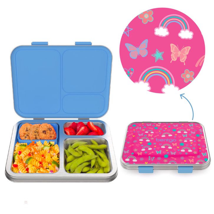 Rainbows & Butterflies Bentgo Prints Lunch Box Kids\' Stainless Steel USA | 975046VTQ