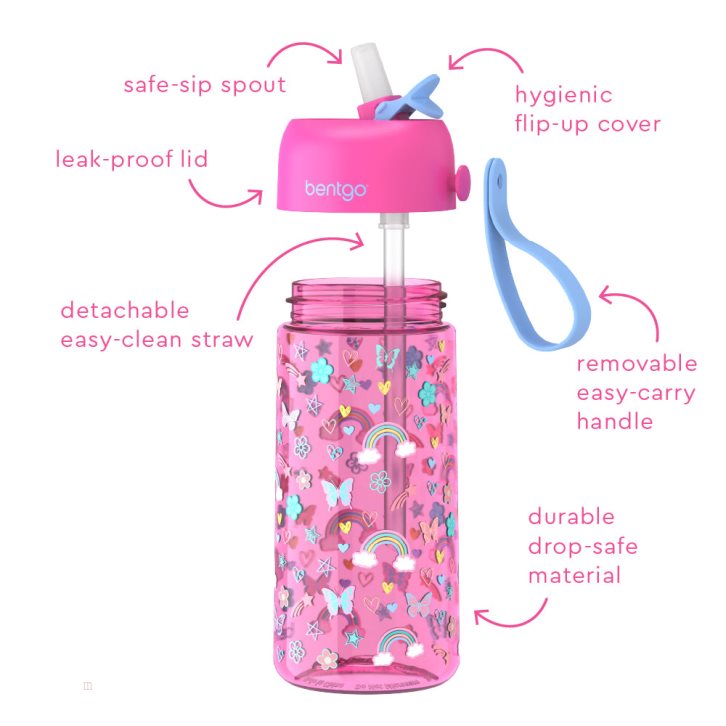 Rainbows & Butterflies Bentgo Prints Water Bottle & Kids' Lunch Box USA | 938764LMY