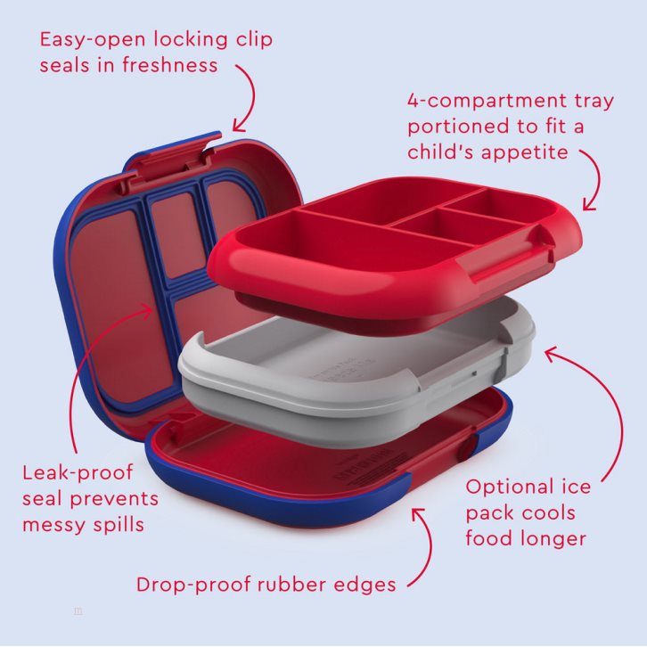 Red / Royal Bentgo Chill Kids' Lunch Box USA | 128543CWT