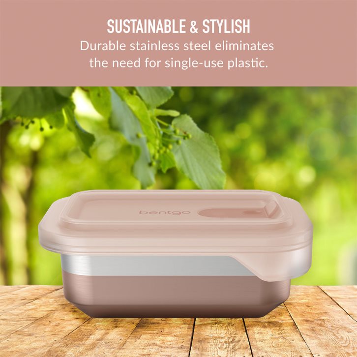 Rose Bentgo MicroSteel Heat & Eat Container Adults Lunch Box USA | 078532NRS