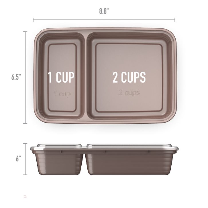 Rose Gold Bentgo Prep 2-Compartment Adults Meal Prep Containers USA | 148302IQD