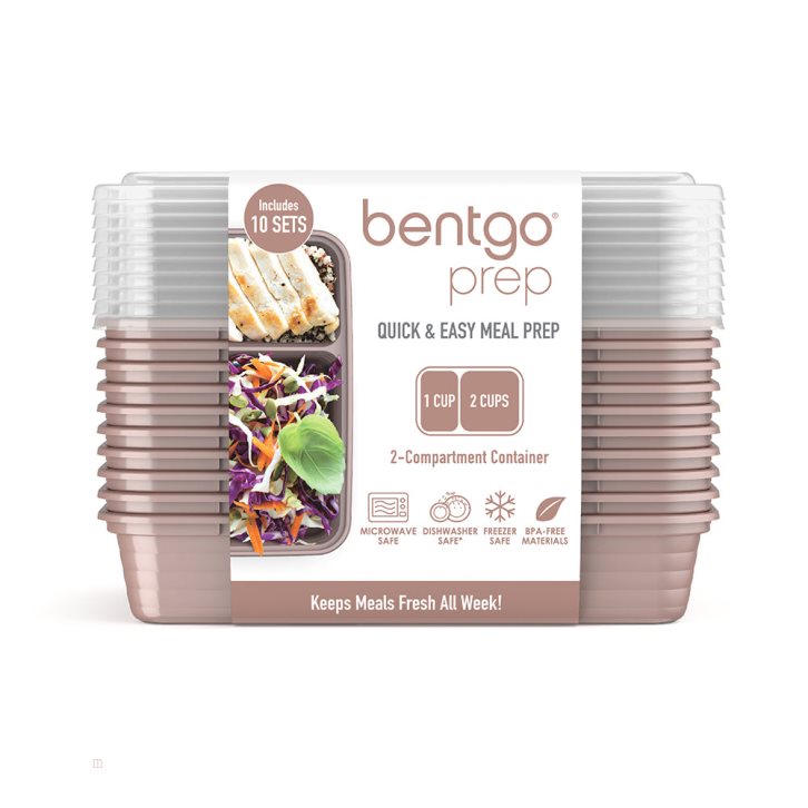 Rose Gold Bentgo Prep 2-Compartment Adults Meal Prep Containers USA | 148302IQD