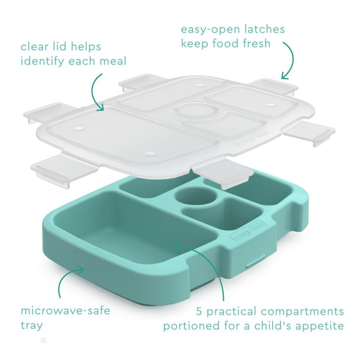 Sea Foam Bentgo Tray with Transparent Cover Kids' Trays & Covers USA | 401273APV