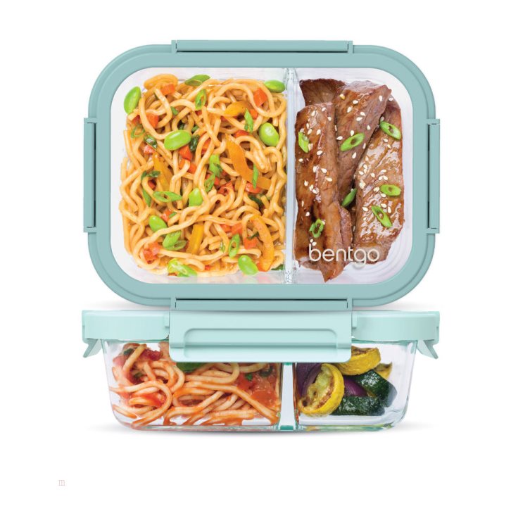 Seafoam/Seaglass Bentgo Glass Leak-Proof Meal Prep Set (4pc) Adults Meal Prep Containers USA | 980657CNH