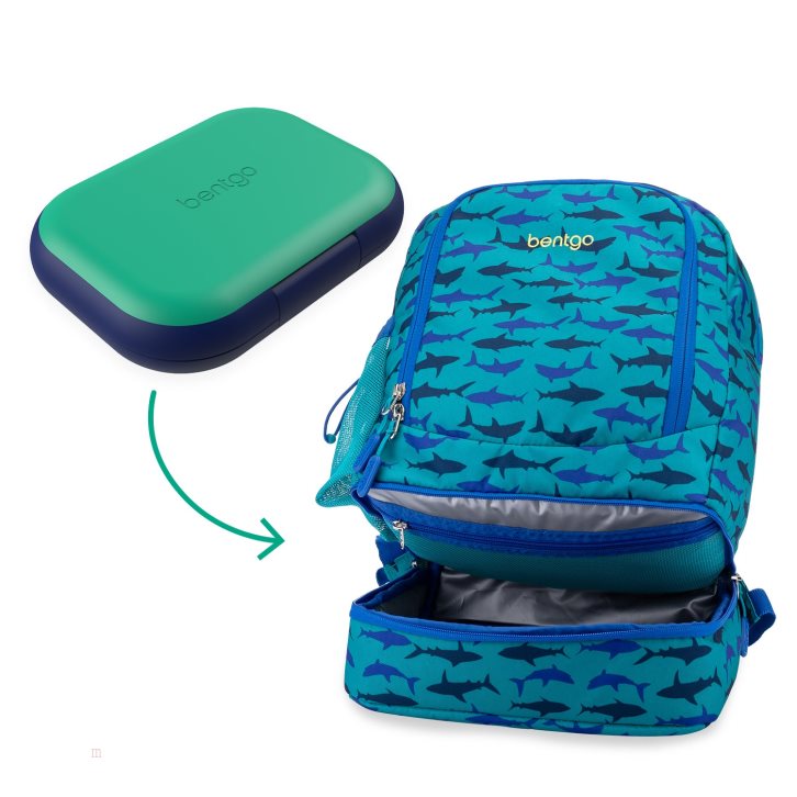 Sharks Bentgo Chill Lunch Box & Prints Kids' Backpack USA | 683425SRH