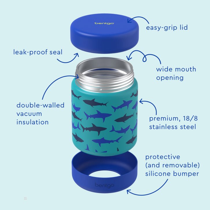 Sharks Bentgo Food Jar Kids' Stainless Steel USA | 174935NJD