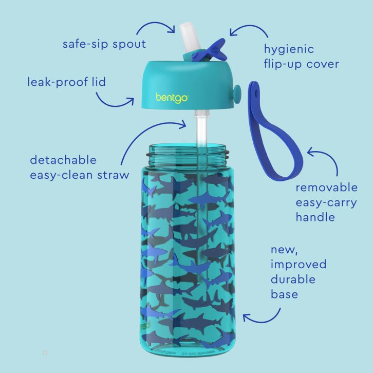 Sharks Bentgo Kids' Water Bottle USA | 257839WOY