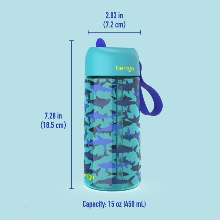 Sharks Bentgo Kids' Water Bottle USA | 257839WOY