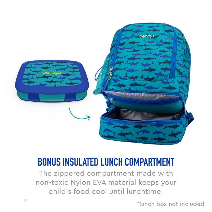 Sharks Bentgo Prints Lunch Bag Kids' 2-in-1 Backpack USA | 039651BFH