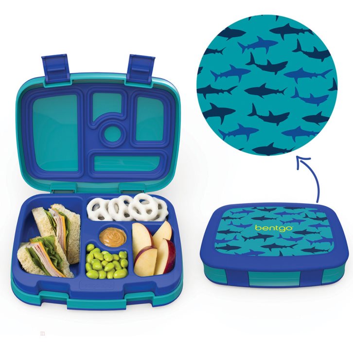 Sharks Bentgo Prints Lunch Box & Lunch Bag Kids' Lunch Set USA | 967105MBO