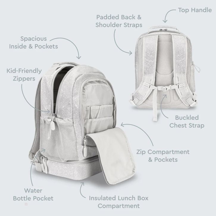 Silver Bentgo Lunch Bag Kids' 2-in-1 Backpack USA | 360297QVR