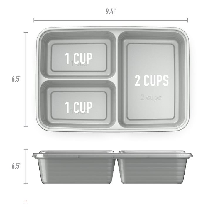 Silver Bentgo Prep 3-Compartment Adults Meal Prep Containers USA | 326948VWX