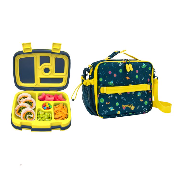 Space Bentgo Prints Lunch Box & Lunch Bag Kids\' Lunch Set USA | 725498YQX