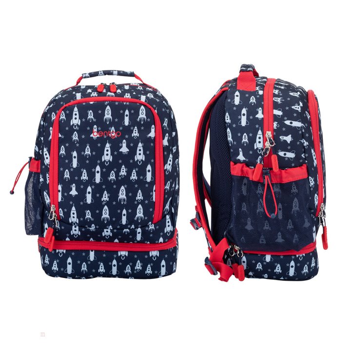 Space Rockets Bentgo Prints Lunch Bag Kids' 2-in-1 Backpack USA | 843519MAH