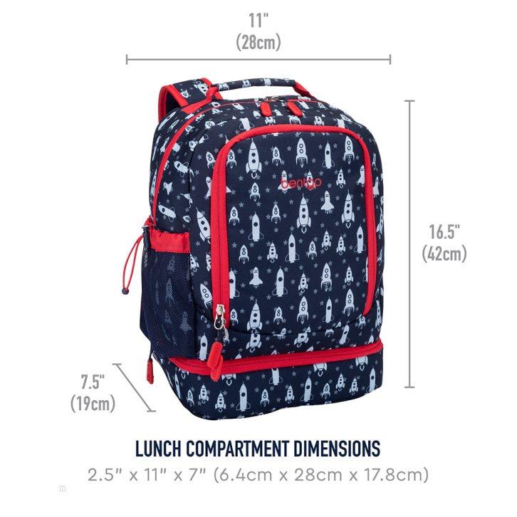 Space Rockets Bentgo Prints Lunch Bag Kids' 2-in-1 Backpack USA | 843519MAH