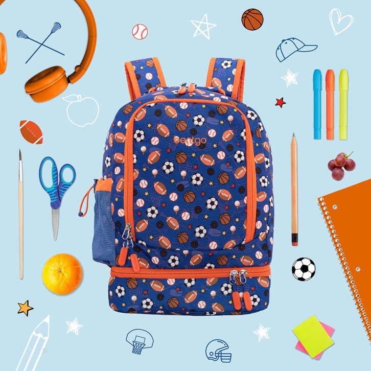 Sports Bentgo Prints Lunch Bag Kids' 2-in-1 Backpack USA | 274908JTP