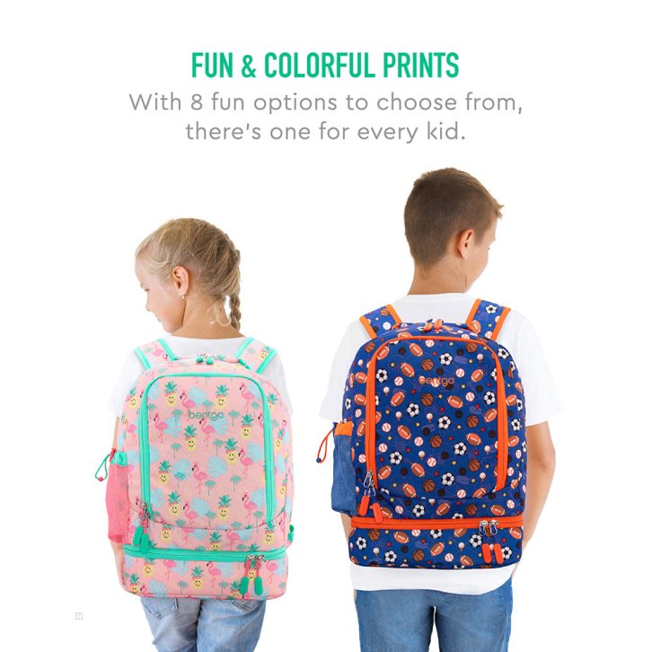 Tropical Bentgo Prints Lunch Bag Kids' 2-in-1 Backpack USA | 184792PND