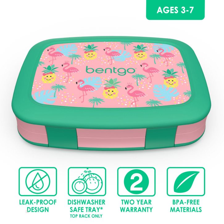 Tropical Bentgo Prints Lunch Box, Lunch Bag, & Ice Packs Kids' Lunch Set USA | 604397BHR