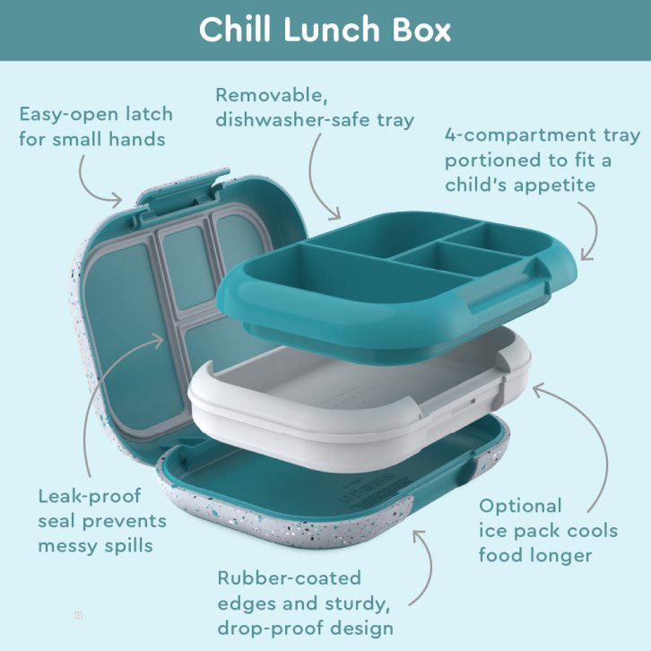 Turquoise Bentgo Chill Lunch Box & 2 Extra Trays with Lids Kids' Lunch Box USA | 345076ANS