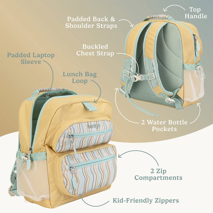 Wavy Bentgo Whimsy & Wonder Kids' Backpack USA | 702895XMH